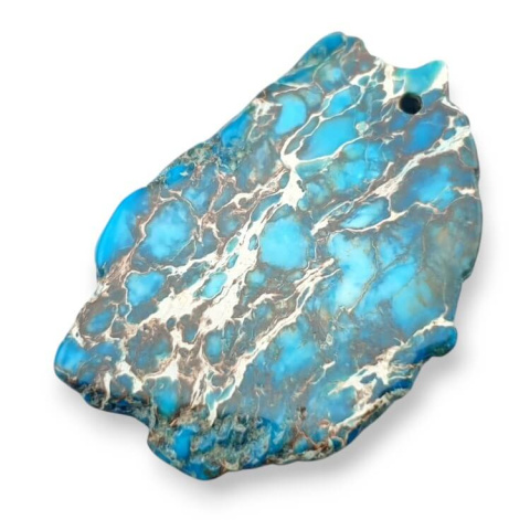 Jasper imperial slice with hole 41x28 mm no. 390 Jasper imperial slice with hole 41x28 mm no. 390