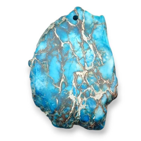 Jasper imperial slice with hole 41x28 mm no. 390 Jasper imperial slice with hole 41x28 mm no. 390