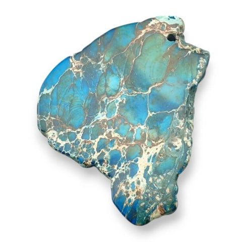 Jaspis cesarski plaster z dziurką 41x30 mm nr 392 Jaspis cesarski plaster z dziurką 41x30 mm nr 392