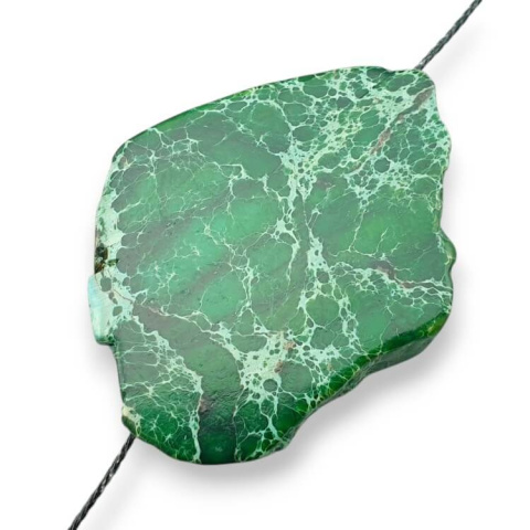 Jasper imperial slice with hole 41x31 mm no. 342 Jasper imperial slice with hole 41x31 mm no. 342