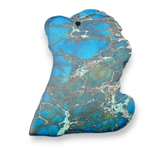 Jasper imperial slice with hole 41x32 mm no. 385 Jasper imperial slice with hole 41x32 mm no. 385