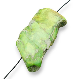 Jaspis cesarski plaster z dziurką 42x22 mm nr 207