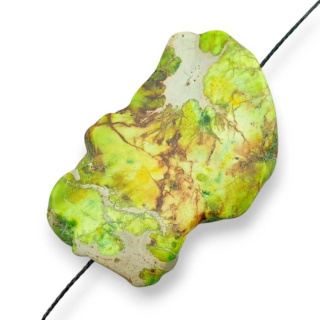 Jaspis cesarski plaster z dziurką 43x28 mm nr 222