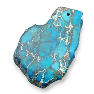 Jaspis cesarski plaster z dziurką 43x28 mm nr 371