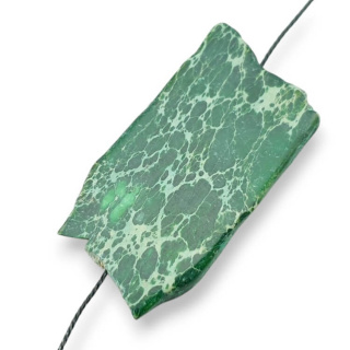 Jaspis cesarski plaster z dziurką 44x24 mm nr 328