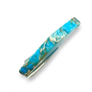 Jaspis cesarski plaster z dziurką 44x28 mm nr 168