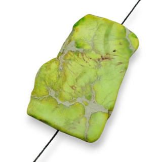 Jaspis cesarski plaster z dziurką 46x29 mm nr 196