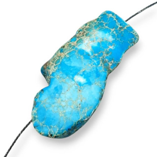 Jaspis cesarski plaster z dziurką 47x24 mm nr 176