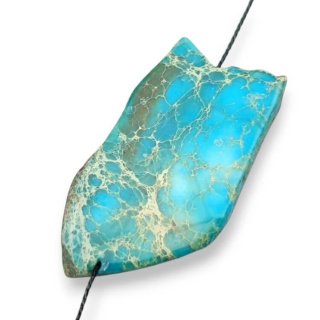 Jaspis cesarski plaster z dziurką 48x24 mm nr 166