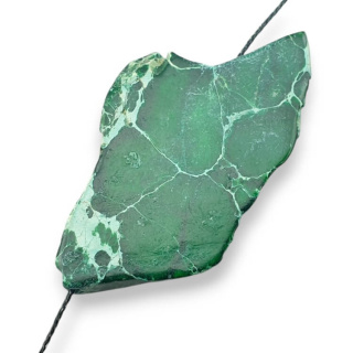 Jaspis cesarski plaster z dziurką 49x26 mm nr 334