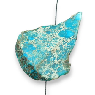 Jaspis cesarski plaster z dziurką 50x36 mm nr 194