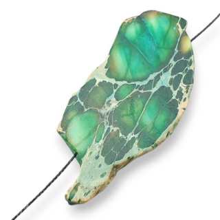 Imperial jasper slice with hole 60x27 mm no 322