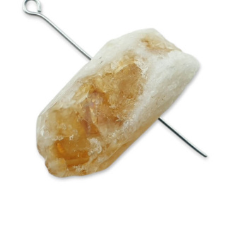 Citrine nugget with hole 30x15 mm no 494
