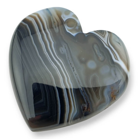 Black agate cabochon heart 26x26 mm no. 2 Black agate cabochon heart 26x26 mm no. 2