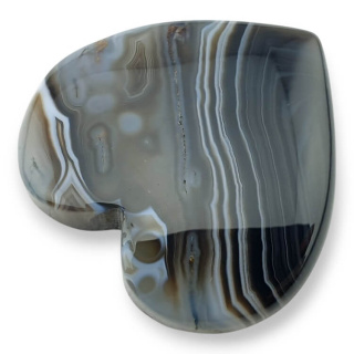 Czarny agat kaboszon serce 26x26 mm nr 2