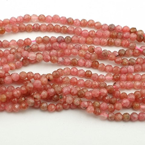 Pink rhodonite faceted ball 3 mm 20 pcs Pink rhodonite faceted ball 3 mm 20 pcs