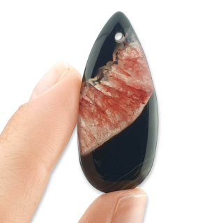 Agat kaboszon z dziurką 41x18 mm nr 103