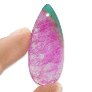 Agat kaboszon z dziurką 41x18 mm nr 108