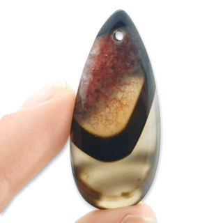 Agat kaboszon z dziurką 41x18 mm nr 110