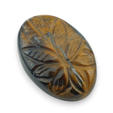 Tiger's eye cabochon carved 27x19 mm no 10 Tiger's eye cabochon carved 27x19 mm no 10