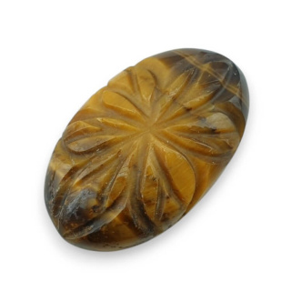 Tiger's eye carved cabochon 28x17 mm no 14