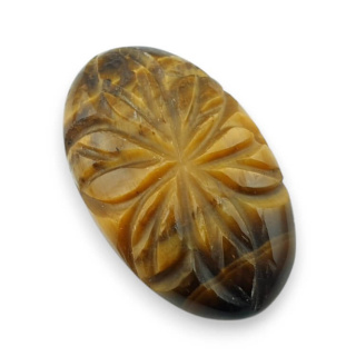 Tiger's eye carved cabochon 28x17 mm no 14