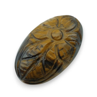 Tygrysie oko kaboszon carving 30x18 mm nr 15
