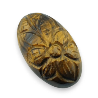 Tiger's eye cabochon carved 30x18 mm no. 15