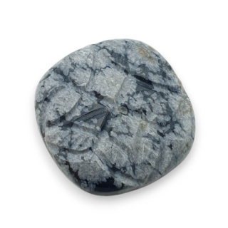 Snow obsidian carved cabochon 24x24 mm no 12