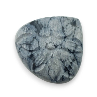 Snow obsidian cabochon carved 25x25 mm no 35