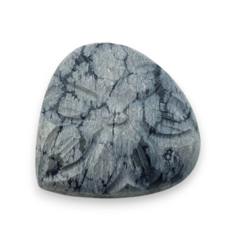 Snow obsidian cabochon carved 25x25 mm no 35