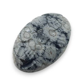 Snow obsidian cabochon carved 26x17 mm no 36