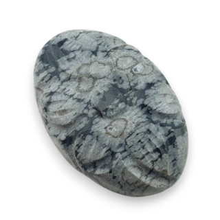 Snow obsidian cabochon carved 26x17 mm no 36