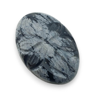 Snow obsidian carved cabochon 26x18 mm no 37