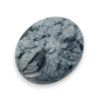 Snow obsidian carved cabochon 26x22 mm no 25