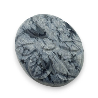 Snow obsidian carved cabochon 26x22 mm no 25