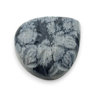 Snow obsidian cabochon carved 26x23 mm no 30