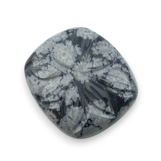Snow obsidian cabochon carved 26x23 mm no 9