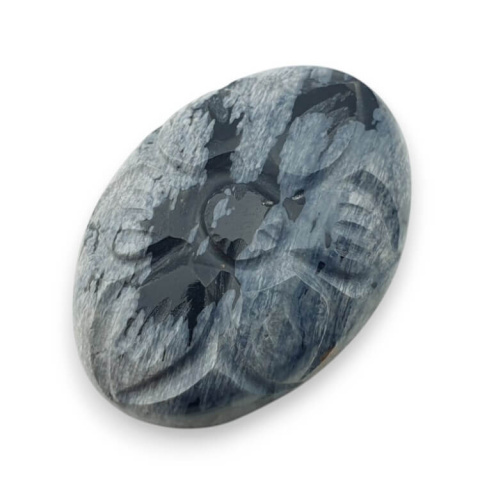 Snow obsidian carved cabochon 27x18 mm no 16 Snow obsidian carved cabochon 27x18 mm no 16