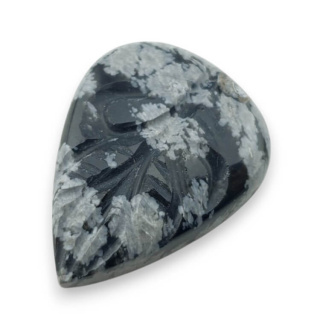 Snow obsidian cabochon carved 27x21 mm no 42