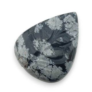 Snow obsidian cabochon carved 27x21 mm no 42