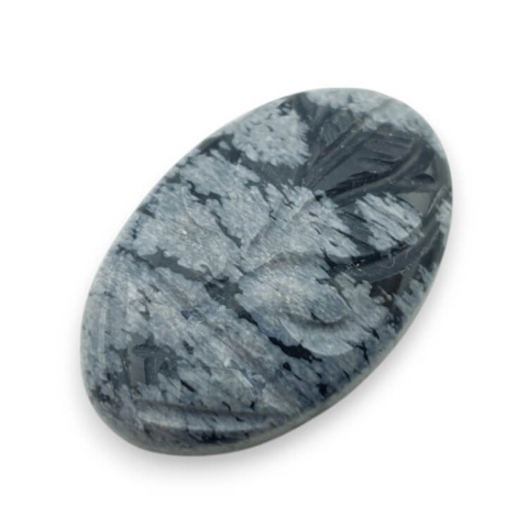 Snow obsidian carved cabochon 28x18 mm no 15 Snow obsidian carved cabochon 28x18 mm no 15