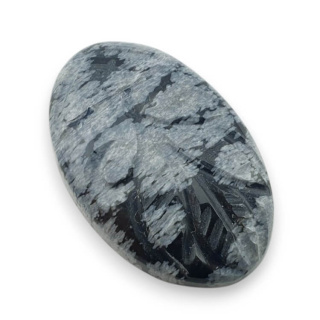 Snow obsidian carved cabochon 28x18 mm no 15