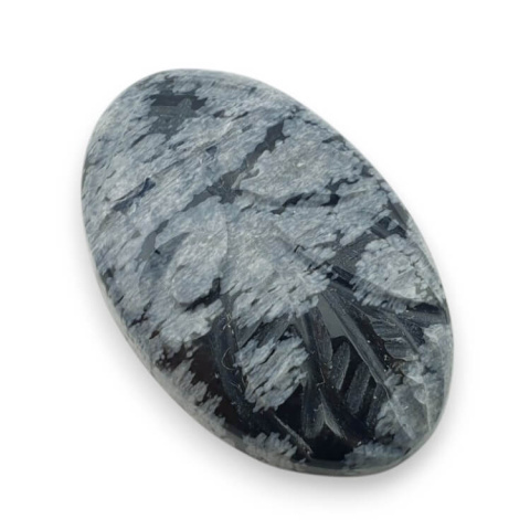 Snow obsidian carved cabochon 28x18 mm no 15 Snow obsidian carved cabochon 28x18 mm no 15
