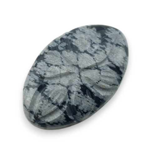 Snow obsidian carving cabochon 28x18 mm no. 39 Snow obsidian carving cabochon 28x18 mm no. 39