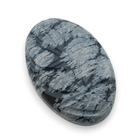 Snow obsidian carved cabochon 28x19 mm no. 5 Snow obsidian carved cabochon 28x19 mm no. 5