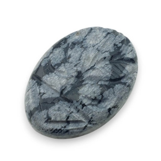 Snow obsidian carved cabochon 28x20 mm no 18