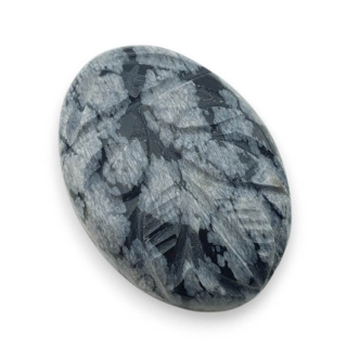 Snow obsidian carved cabochon 28x20 mm no 18