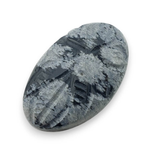 Snow obsidian carved cabochon 29x18 mm no 28 Snow obsidian carved cabochon 29x18 mm no 28