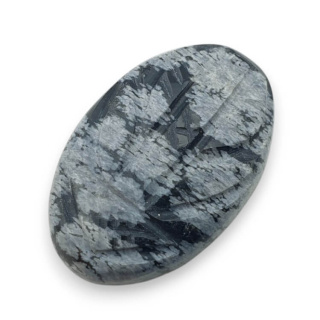 Snow obsidian carved cabochon 29x18 mm no 34